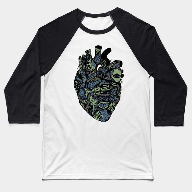 Mellow Cool Transparent Heart Baseball T-Shirt by kenallouis